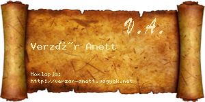 Verzár Anett névjegykártya